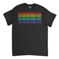 Major Distribution Retro Rainbow Minimalist Typography T Shirt Classic T-shirt | Artistshot