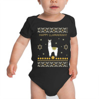 Happy Llamakkah Funny Jewish Ugly Hanukkah Christmas Baby Bodysuit | Artistshot