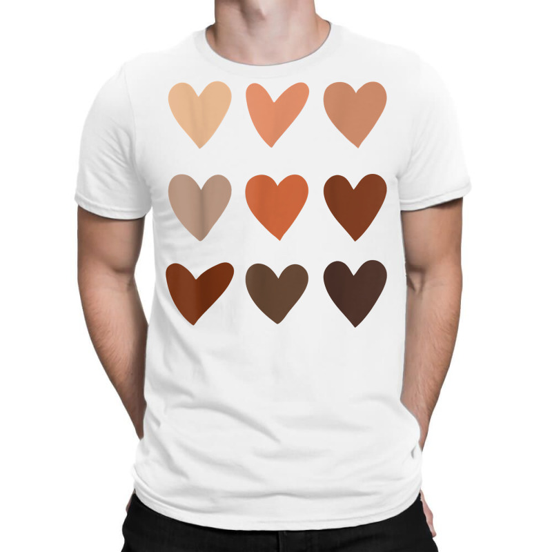 Melanin Skin Tone Hearts, Be Kind, Black History Month T Shirt T-shirt | Artistshot