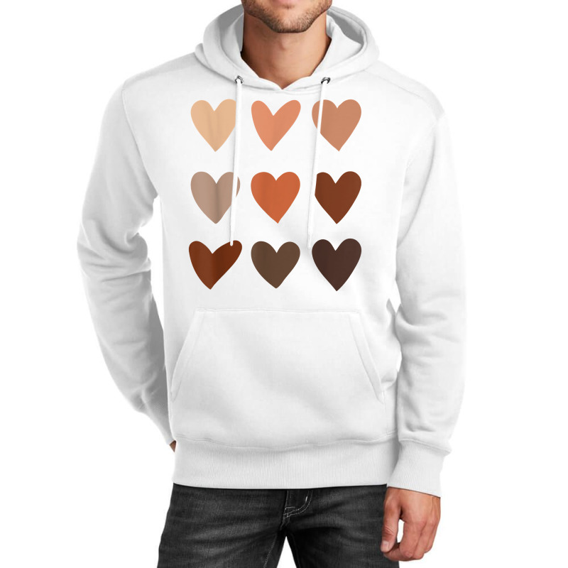 Melanin Skin Tone Hearts, Be Kind, Black History Month T Shirt Unisex Hoodie | Artistshot