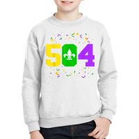 Mardi Gras 504 Carnival Party Funny New Orleans Parade T Shirt Youth Sweatshirt | Artistshot