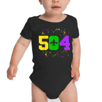 Mardi Gras 504 Carnival Party Funny New Orleans Parade T Shirt Baby Bodysuit | Artistshot