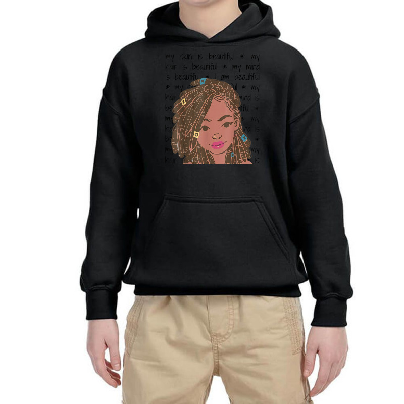 My Skin My Hair Is Beautiful Black Girl Black History Month T Shirt Youth Hoodie | Artistshot