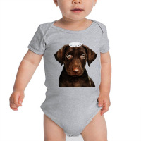 Jewish Chocolate Lab  Dog Chanukah Gift Funny Hanukkah Baby Bodysuit | Artistshot