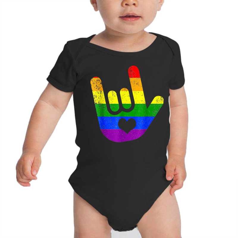 Asl I Love You Lgbt Pride Sign Language Heart Love Is Love T Shirt Baby Bodysuit by genousuv | Artistshot