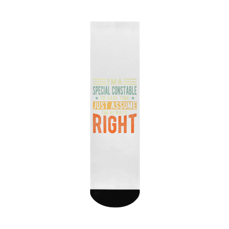 Special Constable Design  I´m Always Right  Special Premium T Shirt Crew Socks | Artistshot