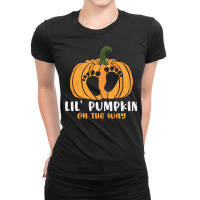 Little Pumpkin Pregnancy Mom To Be Halloween Pregnant Mother Sweatshir Ladies Fitted T-shirt | Artistshot