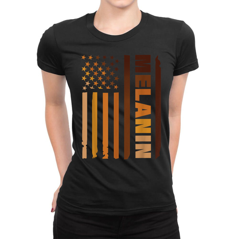 Melanin Skin Color Equality Afro American Black Pride Flag T Shirt Ladies Fitted T-shirt | Artistshot