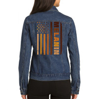 Melanin Skin Color Equality Afro American Black Pride Flag T Shirt Ladies Denim Jacket | Artistshot