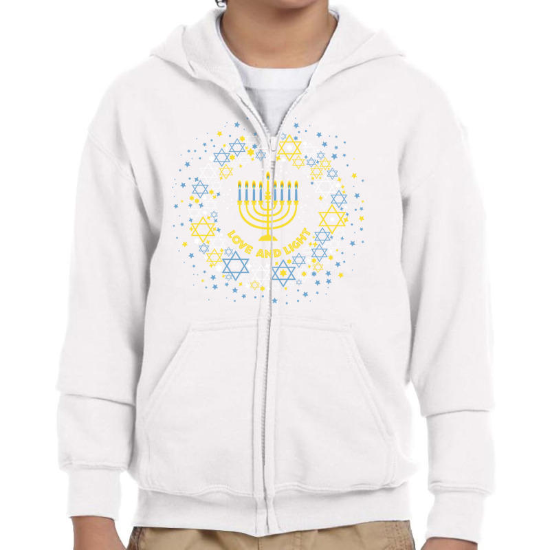 Love And Light Hanukkah  Jew Menorah Jewish Chanukah Youth Zipper Hoodie | Artistshot