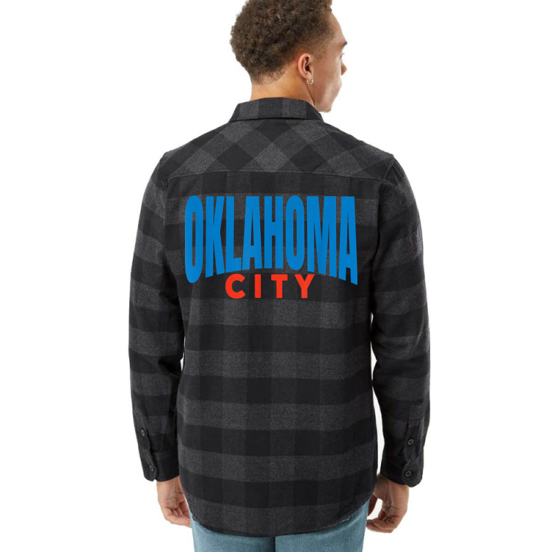 Oklahoma City Blueorangered Fun Simple & Basic Okc Minimal T Shirt Flannel Shirt by linbere | Artistshot