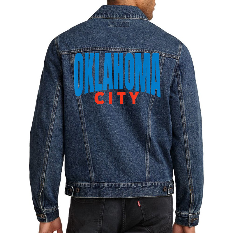 Oklahoma City Blueorangered Fun Simple & Basic Okc Minimal T Shirt Men Denim Jacket by linbere | Artistshot