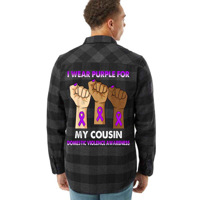 Silence Hand I Wear Purple For My Cousin Domestic Violence T Shirt Flannel Shirt by casimircorjki0 | Artistshot