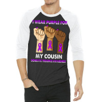 Silence Hand I Wear Purple For My Cousin Domestic Violence T Shirt 3/4 Sleeve Shirt | Artistshot