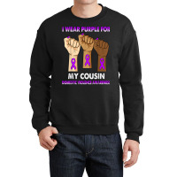 Silence Hand I Wear Purple For My Cousin Domestic Violence T Shirt Crewneck Sweatshirt | Artistshot