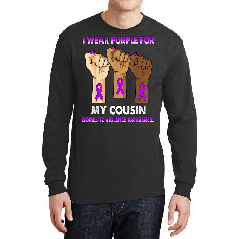 Silence Hand I Wear Purple For My Cousin Domestic Violence T Shirt Long Sleeve Shirts by casimircorjki0 | Artistshot