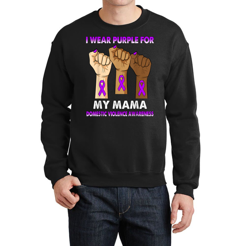 Silence Hand I Wear Purple For My Mama Domestic Violence T Shirt Crewneck Sweatshirt by kaykemyjoa | Artistshot