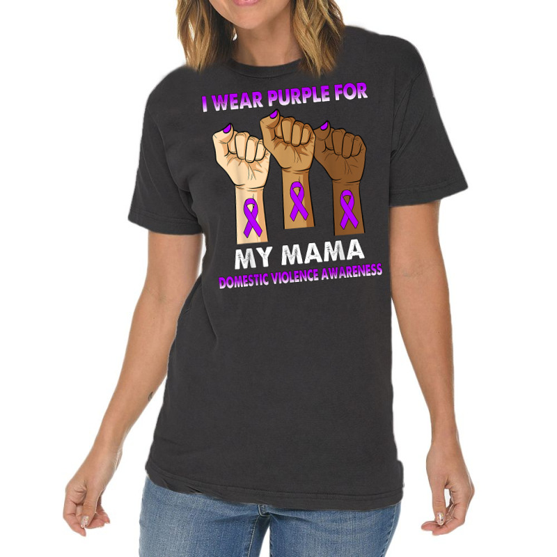 Silence Hand I Wear Purple For My Mama Domestic Violence T Shirt Vintage T-Shirt by kaykemyjoa | Artistshot