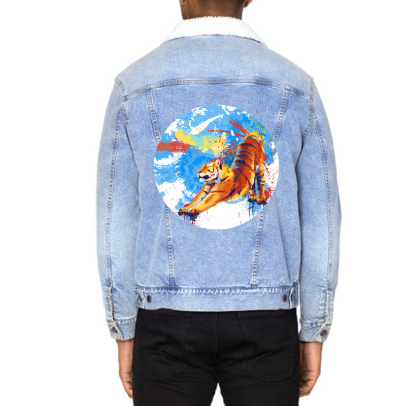 Tiger Unisex Sherpa-lined Denim Jacket | Artistshot