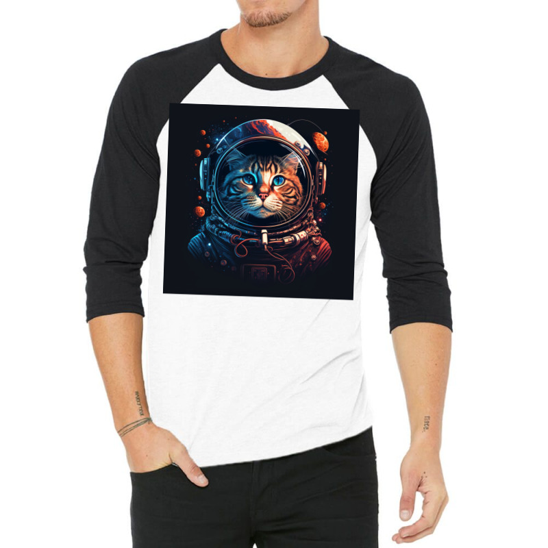 Astronaut Cat 3/4 Sleeve Shirt | Artistshot