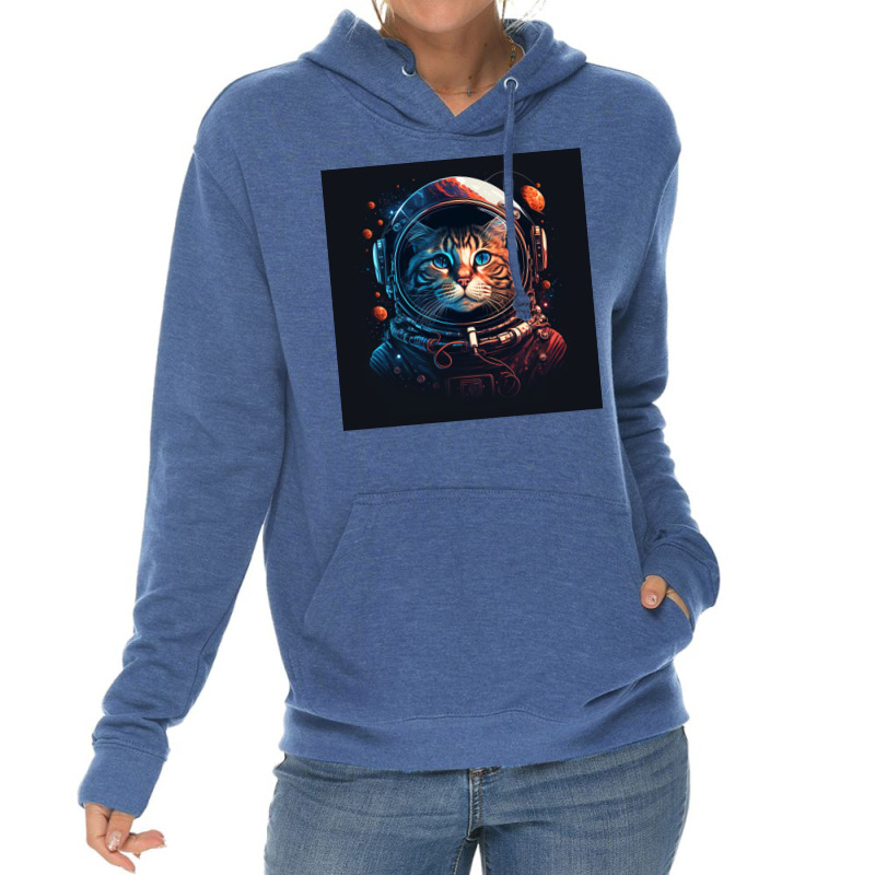 Astronaut Cat Lightweight Hoodie | Artistshot