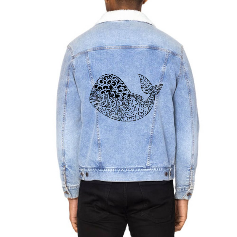 Zantangle Shark Unisex Sherpa-lined Denim Jacket | Artistshot