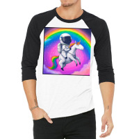 Astronaut Riding Rainbowcorn 3/4 Sleeve Shirt | Artistshot