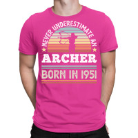 Archer Born 1951 70th Birthday Archery Gift Yellow T-shirt | Artistshot