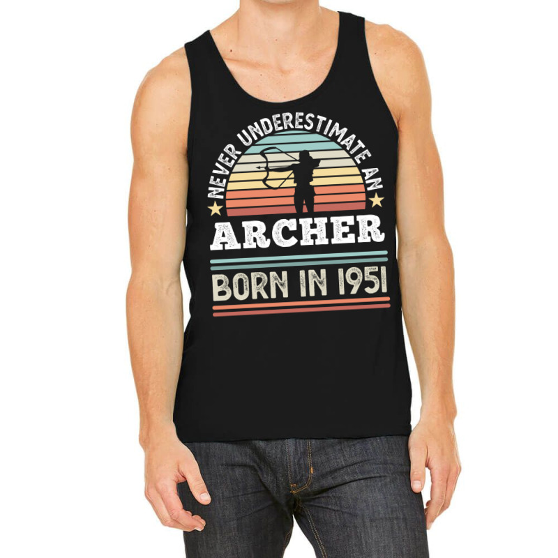 Archer Born 1951 70th Birthday Archery Gift Yellow Tank Top | Artistshot