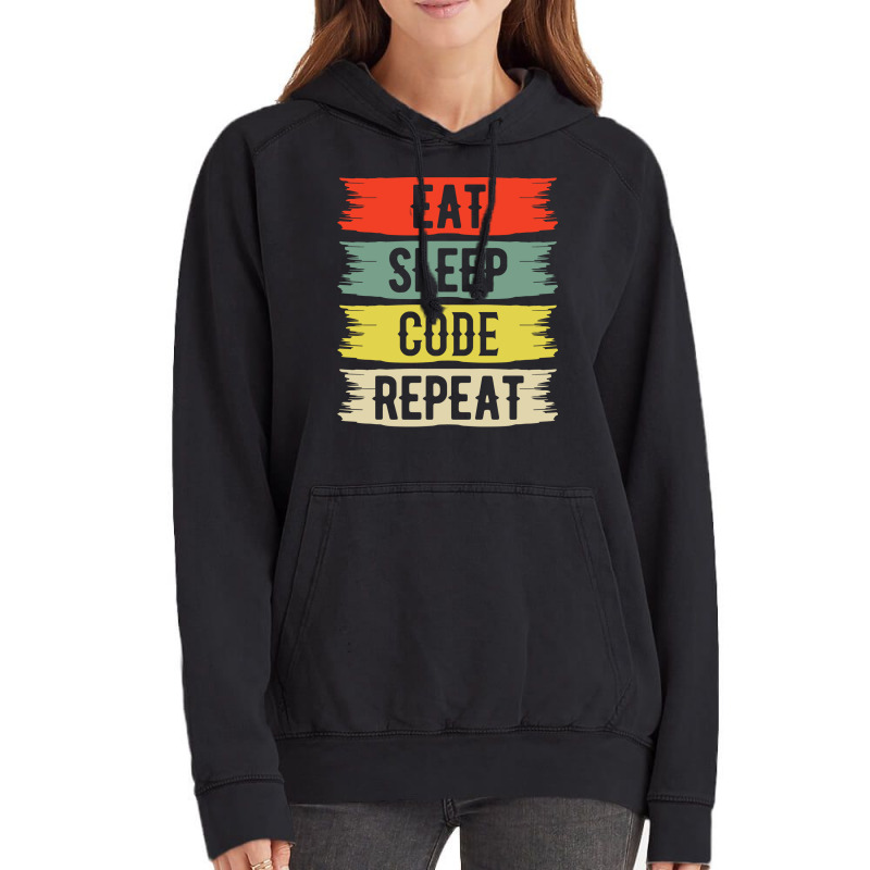 Eat Sleep Code Repeat Vintage Hoodie | Artistshot