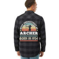 Archer Born 1954 70th Birthday Archery Gift Travel Flannel Shirt | Artistshot