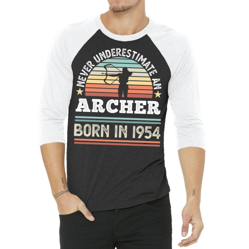 Archer Born 1954 70th Birthday Archery Gift Travel 3/4 Sleeve Shirt | Artistshot