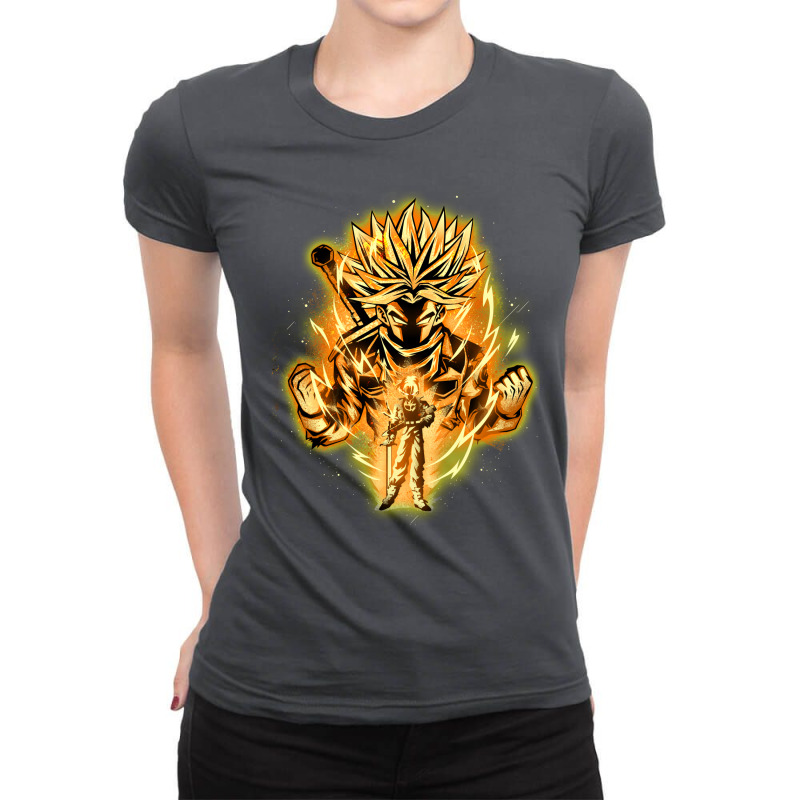 Golden Saiyan Trunks Ladies Fitted T-Shirt by lemoxmahichu | Artistshot