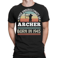 Archer Born 1945 80th Birthday Archery Gift Stars T-shirt | Artistshot