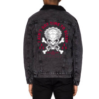 Predator Skull   Ain't Got Time To Bleed   Military   Distressed Unisex Sherpa-lined Denim Jacket | Artistshot