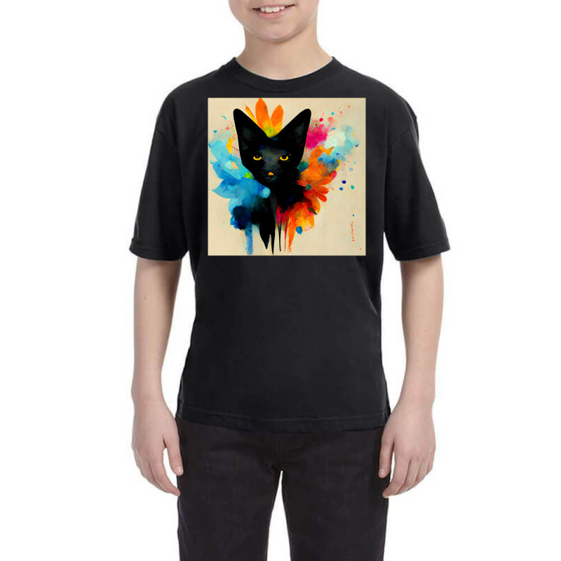 Artistshot Trending Abstract Cat Youth Tee | Artistshot