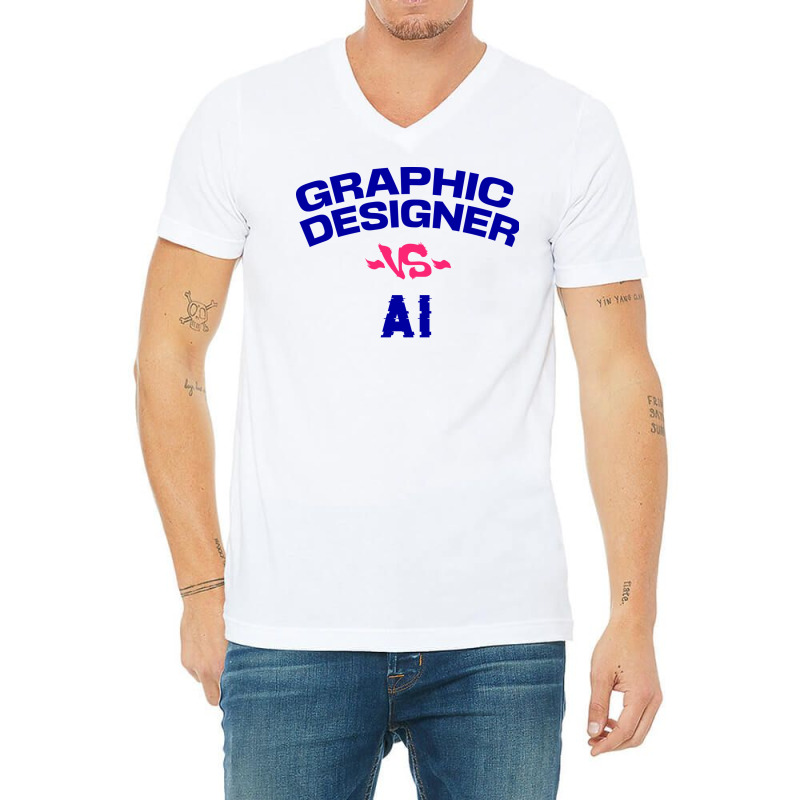 Graphic Designer Vs Ai V-neck Tee | Artistshot