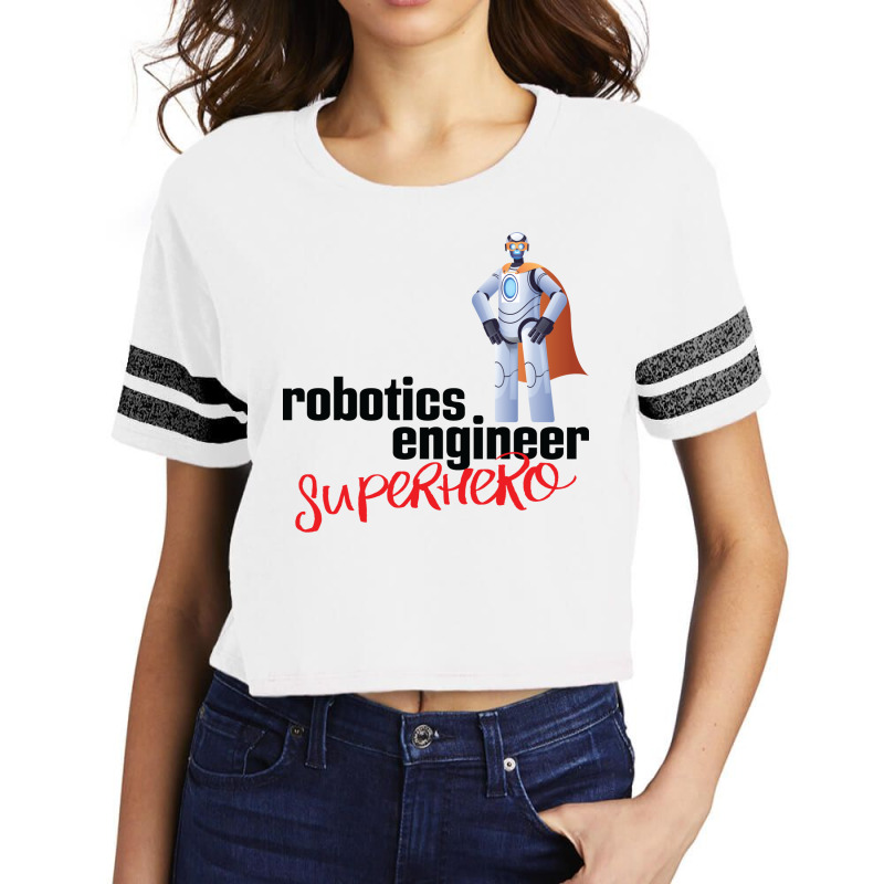 Robotics Engineer Superhero Cartoon Scorecard Crop Tee by sinicaristc | Artistshot