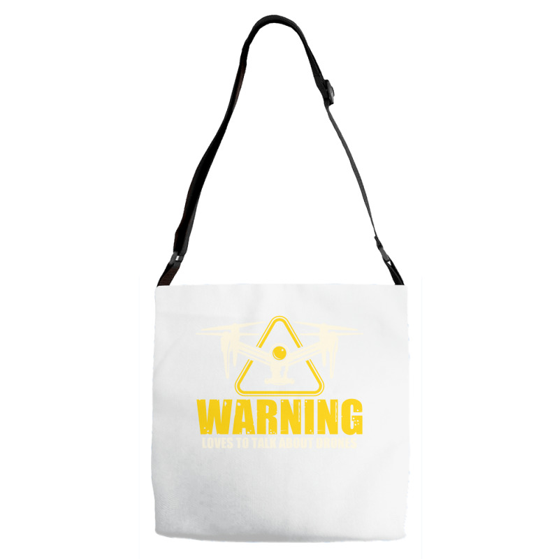 Warning Loves To Talk About Drones Flying Aircraft Robotics Adjustable Strap Totes | Artistshot