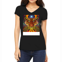 Unique Tiger Art Created Women's V-neck T-shirt | Artistshot