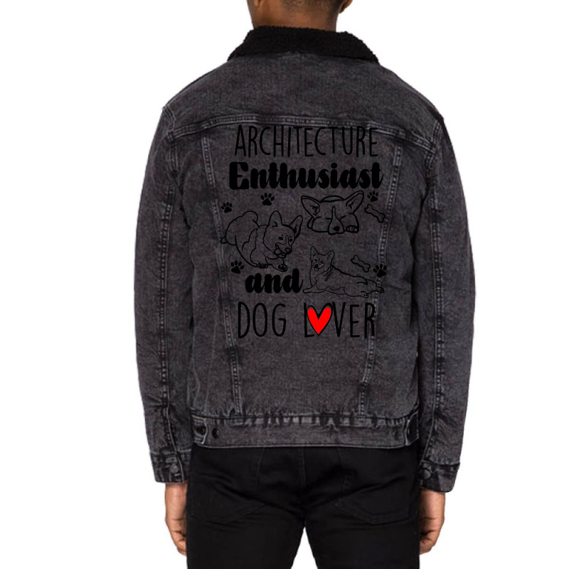 Architecture Dog Cute Unisex Sherpa-lined Denim Jacket | Artistshot