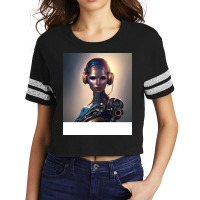 Ai Robot Girl With Headphones Scorecard Crop Tee | Artistshot