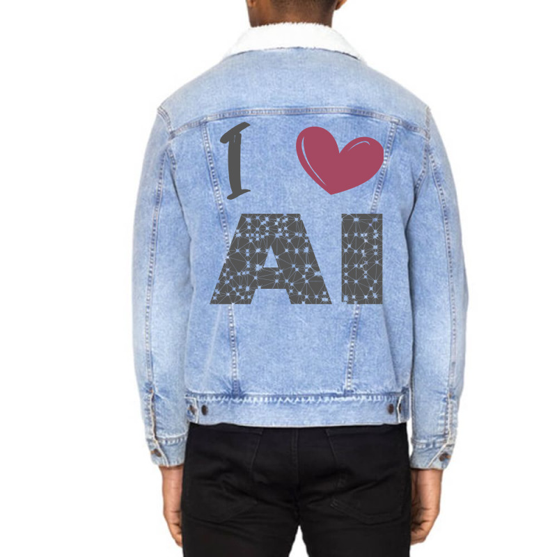 I Love Ai (4) Unisex Sherpa-lined Denim Jacket | Artistshot