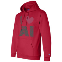 I Love Ai (4) Champion Hoodie | Artistshot