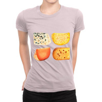 Different Types Of Cheese,cheese Pack Blue Cheese, Maasdam Ladies Fitted T-shirt | Artistshot