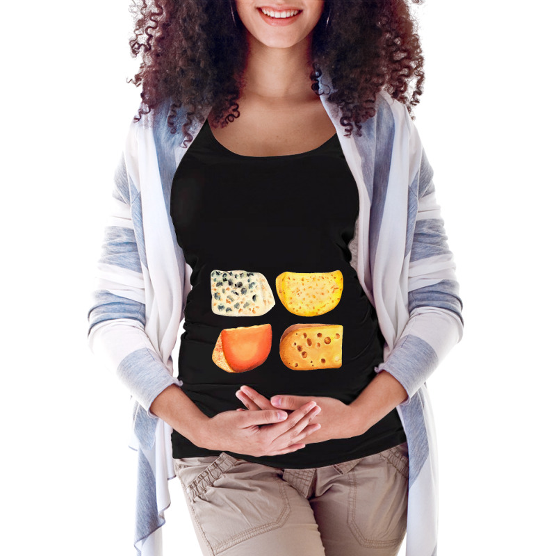 Different Types Of Cheese,cheese Pack Blue Cheese, Maasdam Maternity Scoop Neck T-shirt by marinah | Artistshot