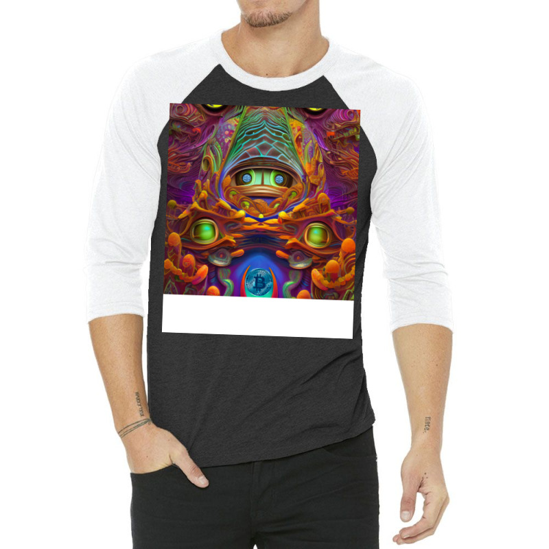 Artificial Intelligence Art Bitcoin Crypto Nft Art 001 3/4 Sleeve Shirt | Artistshot