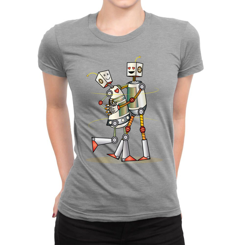 Robot Love Valentine Ladies Fitted T-Shirt by aivaslatzerk | Artistshot