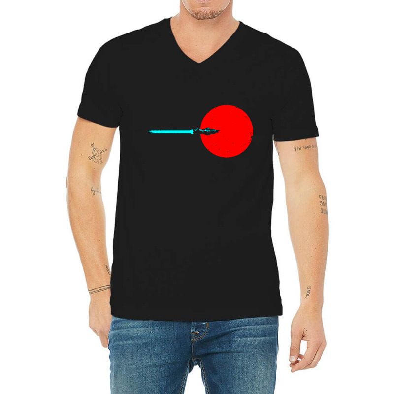 Flight Over Mars V-neck Tee | Artistshot