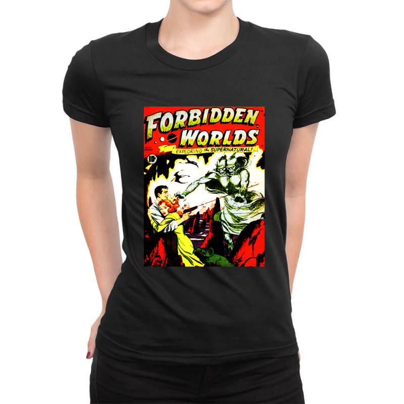 Forbidden Worlds Ladies Fitted T-Shirt by Pinkbubbles | Artistshot